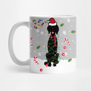 Black Christmas lab doggy with Christmas pattern Mug